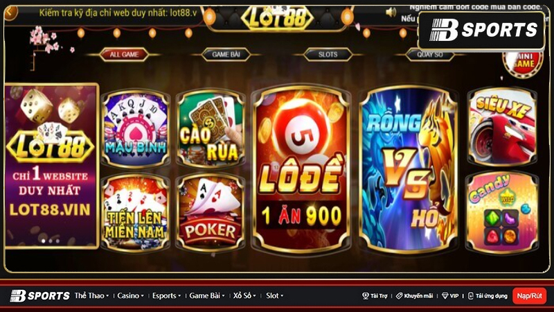 Lot88 tài xỉu có mức trả thưởng cực cao